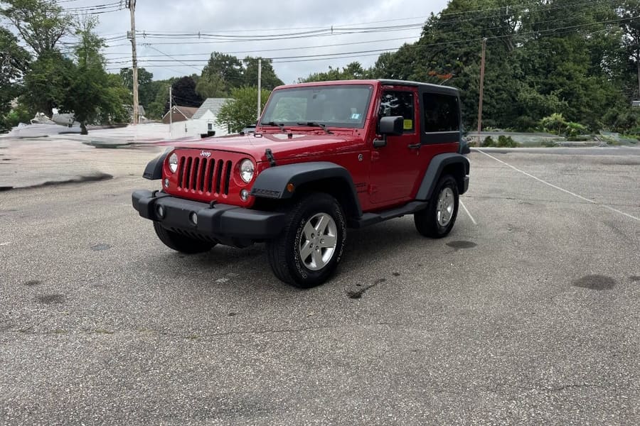 2014 Jeep Wrangler in Firecracker Red Clear Coat for sale at Iron Wolf Motors in Worcester, MA