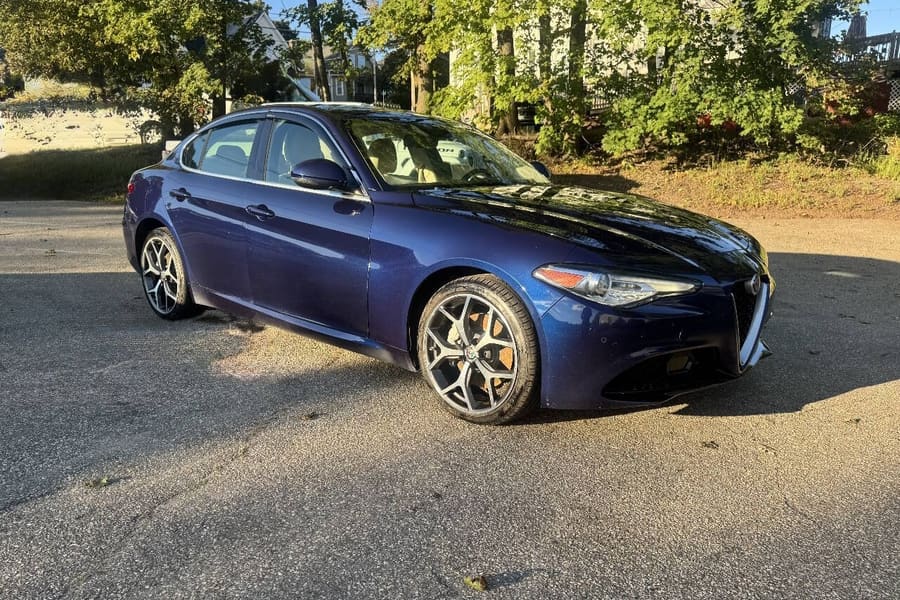 2017 Alfa Romeo Giulia in Misano Blue Metallic for sale at Iron Wolf Motors in Worcester, MA