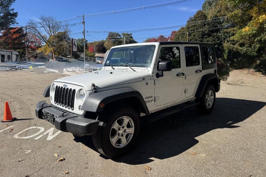 2017 Jeep Wrangler Unlimited in Bright White Clear Coat for sale at Iron Wolf Motors in Worcester, MA