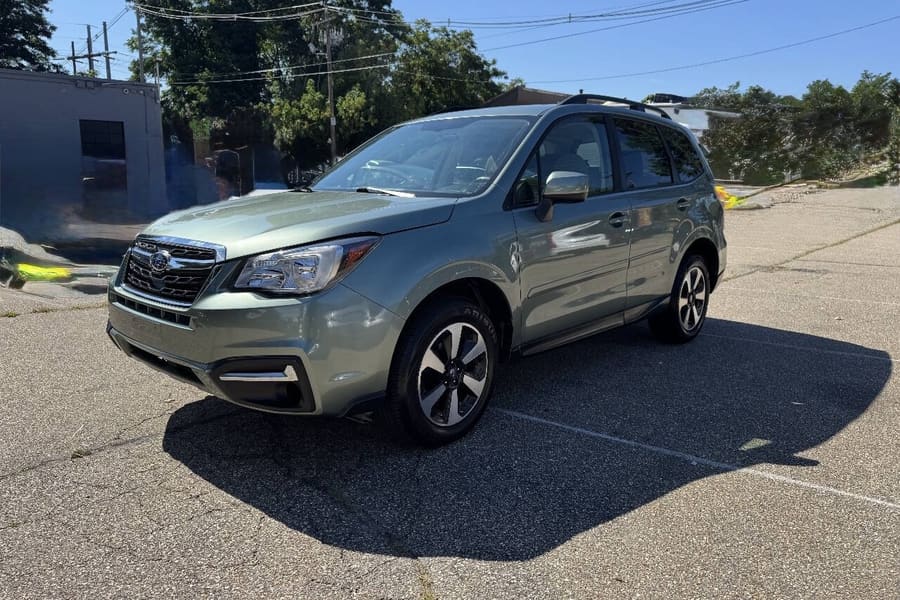 2018 Subaru Forester in Jasmine Green Metallic for sale at Iron Wolf Motors in Worcester, MA