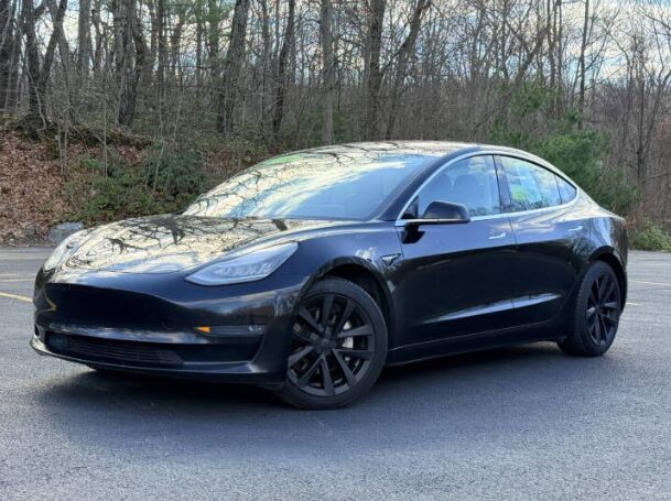 Black Tesla Model 3 for sale on the Iron Wolf Motors lot in Worcester, MA